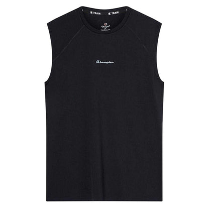 Black - Front - Champion Mens Chest Logo Sleeveless Top