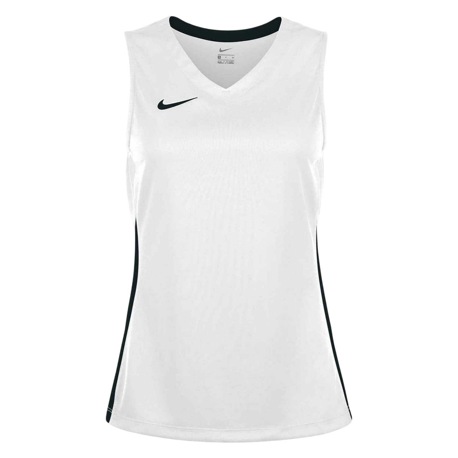 White-Black - Front - Nike Womens-Ladies Team Swoosh Sleeveless Jersey