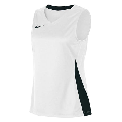 White-Black - Side - Nike Womens-Ladies Team Swoosh Sleeveless Jersey