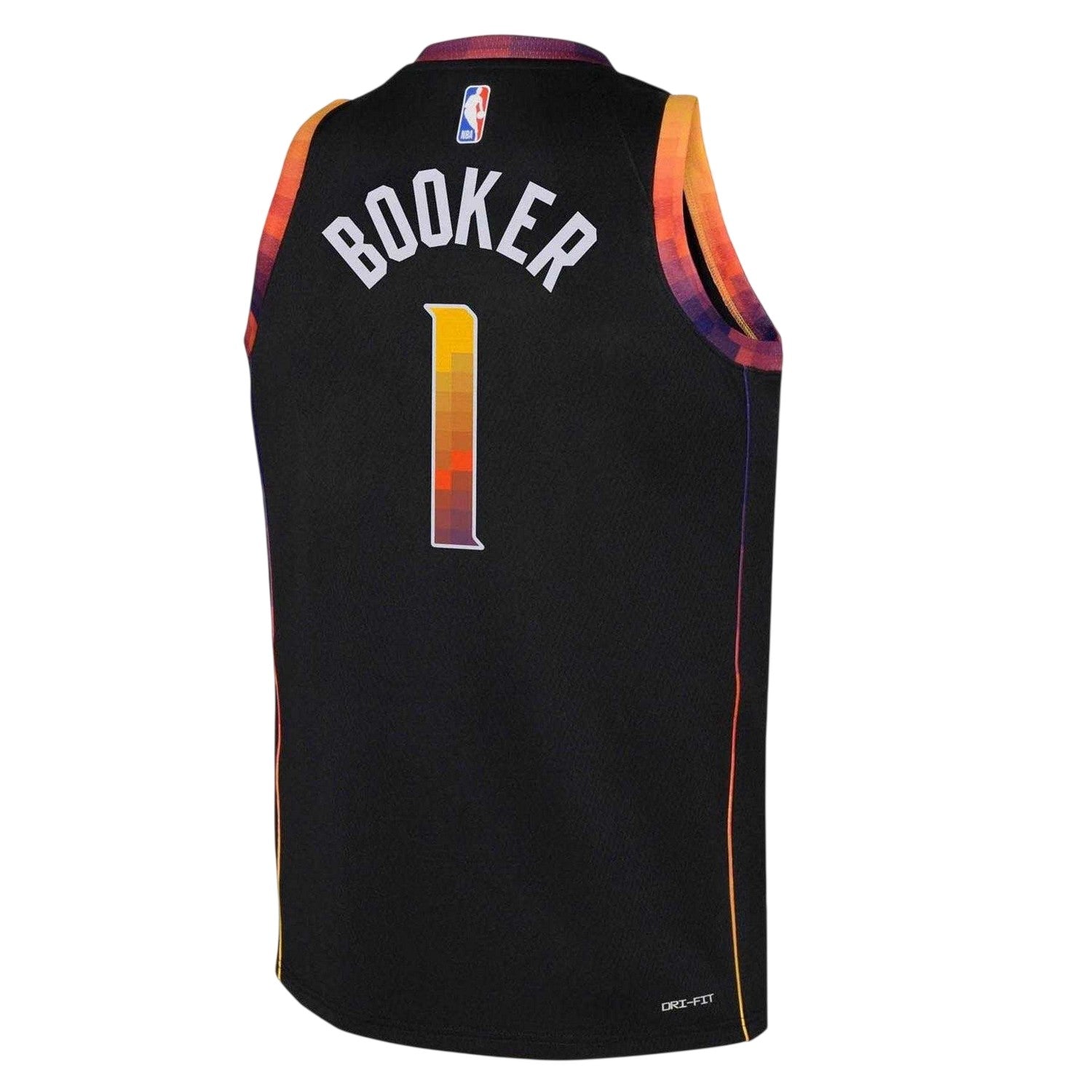 Black - Back - Phoenix Suns Childrens-Kids Devin Booker #1 Basketball Jersey