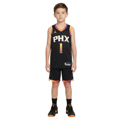 Black - Side - Phoenix Suns Childrens-Kids Devin Booker #1 Basketball Jersey