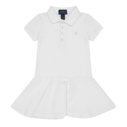 White - Front - Ralph Lauren Girls Collared Polo Shirt Dress