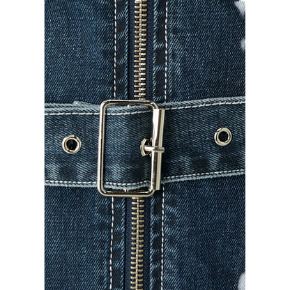 Indigo - Side - The Ragged Priest Womens-Ladies Denim Belted Mini Dress