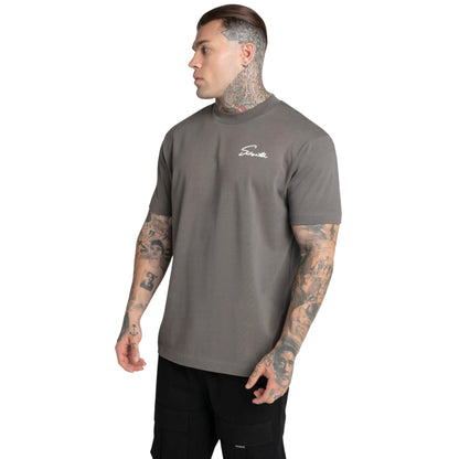Brown - Front - SikSilk Mens Script T-Shirt