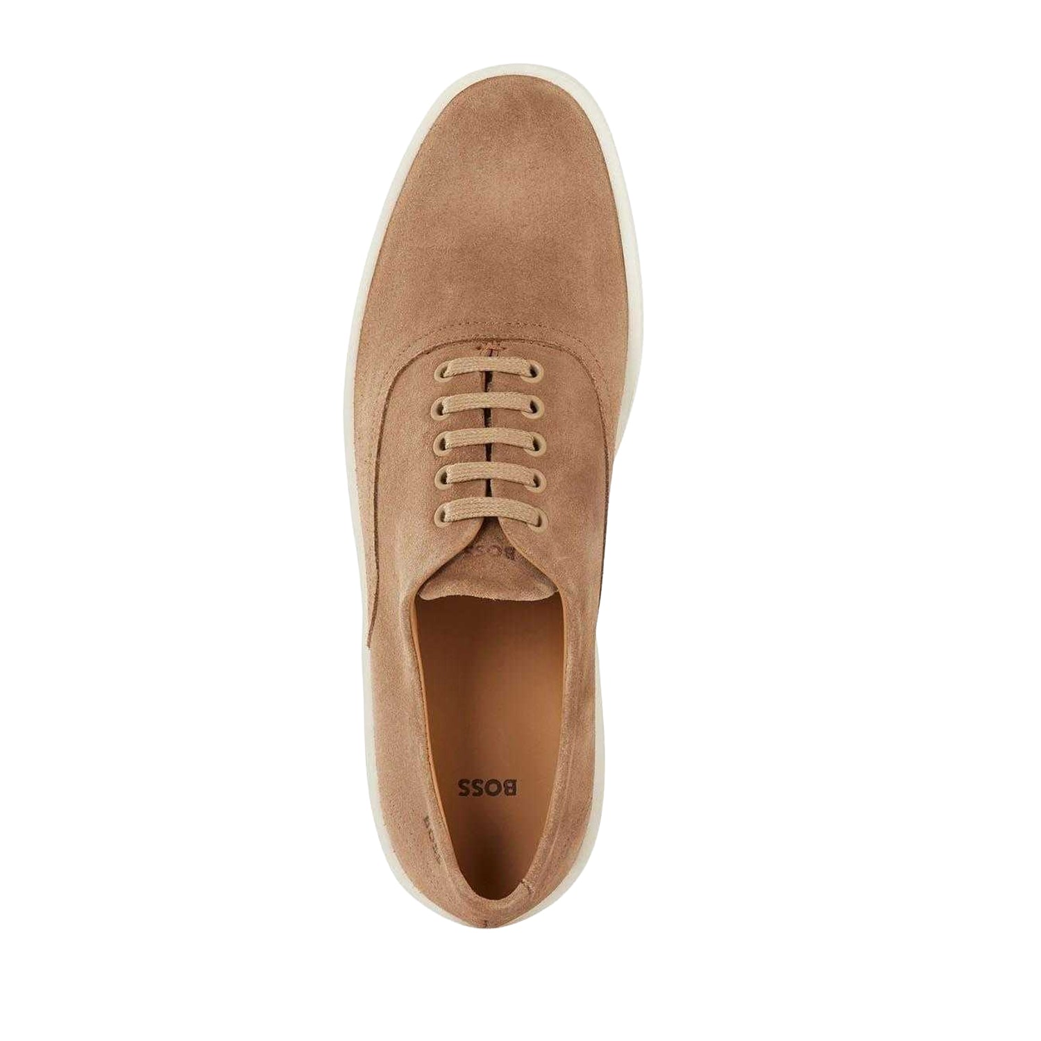 Beige - Lifestyle - Boss Mens Clay Suede Tennis Trainers