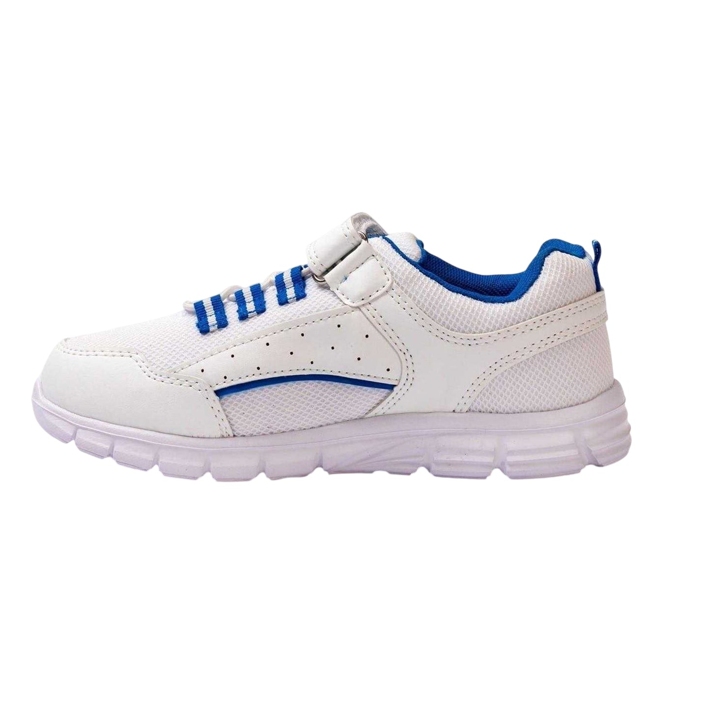 White-Blue - Back - Firetrap Childrens-Kids Hook and Loop Trainers