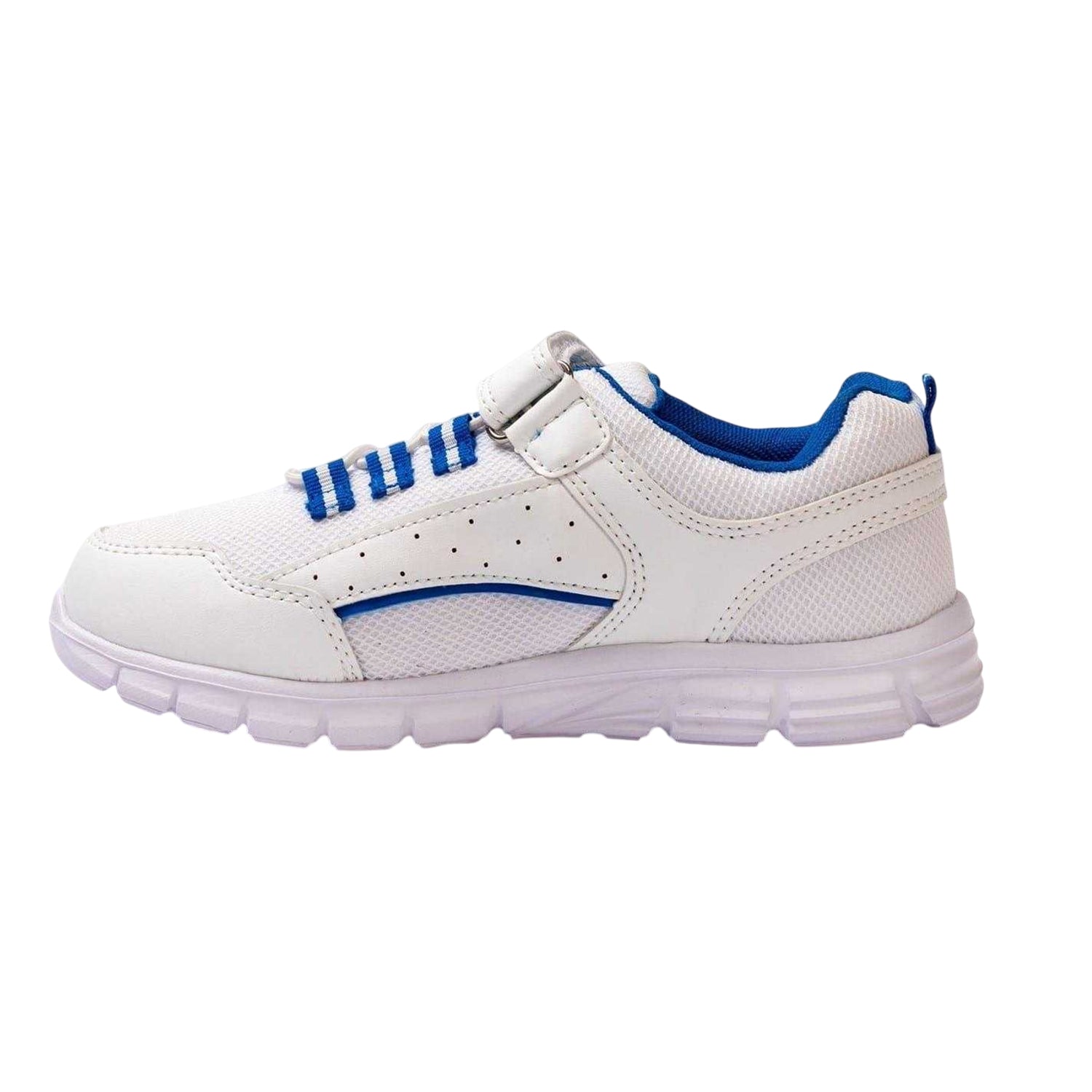 White-Blue - Back - Firetrap Childrens-Kids Hook and Loop Trainers