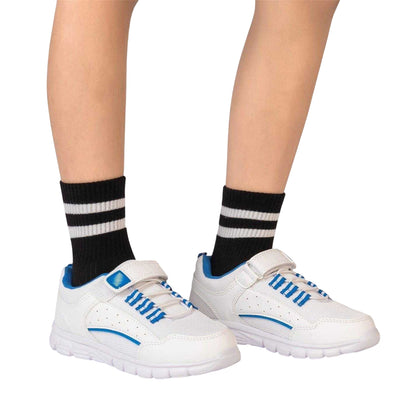 White-Blue - Lifestyle - Firetrap Childrens-Kids Hook and Loop Trainers