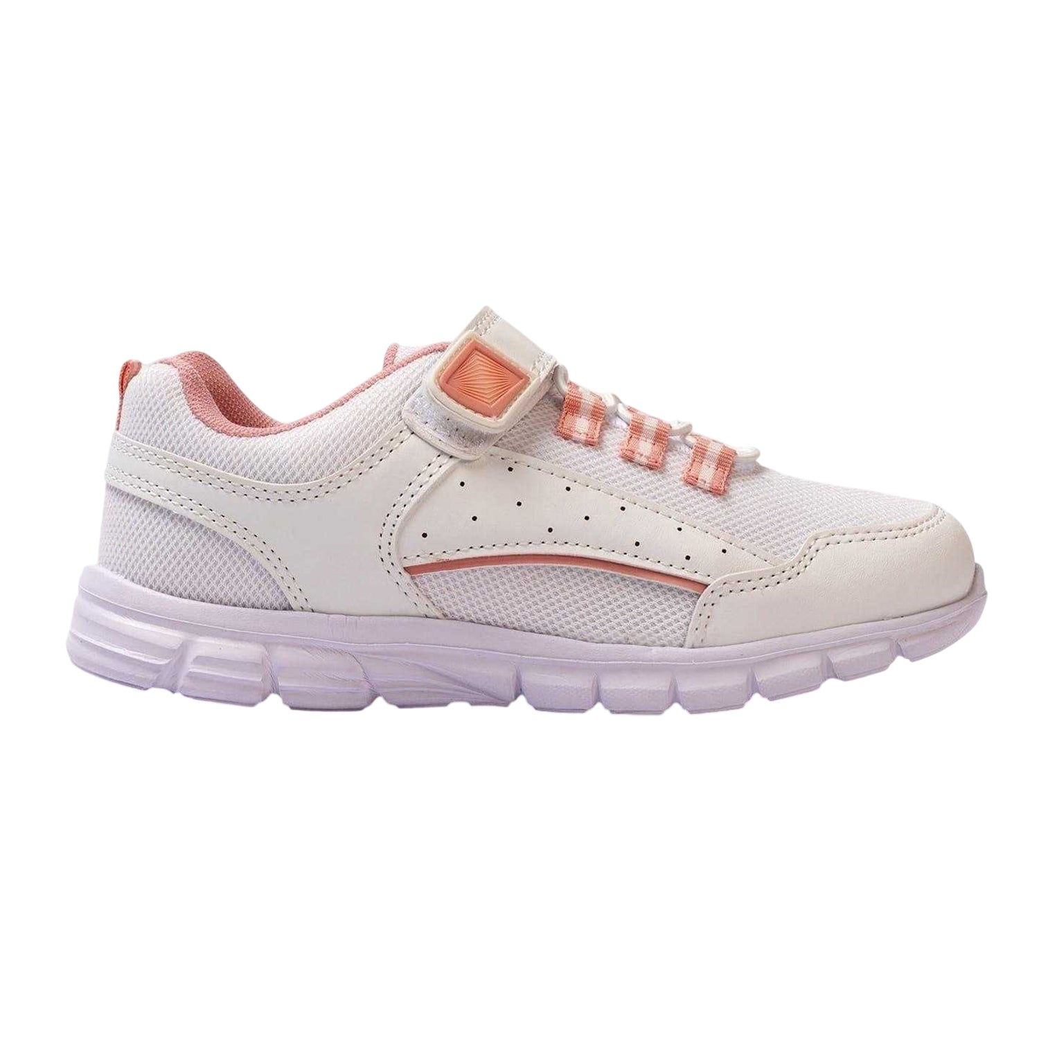White-Pink - Front - Firetrap Childrens-Kids Hook and Loop Trainers