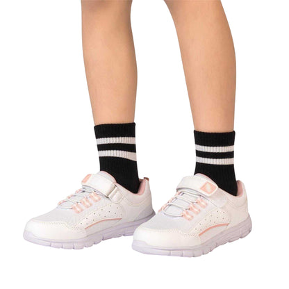 White-Pink - Lifestyle - Firetrap Childrens-Kids Hook and Loop Trainers