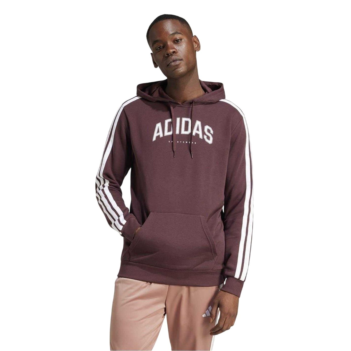 Ruby Red - Pack Shot - Adidas Mens Collegiate Hoodie