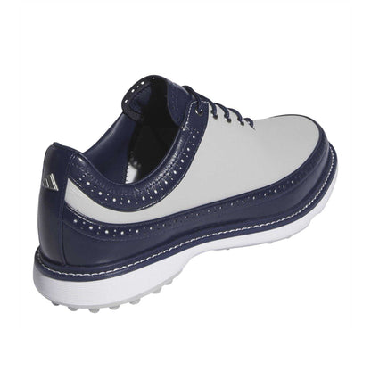 Grey - Back - Adidas Mens MC80 Leather Wing Tip Flat Spikeless Golf Shoes