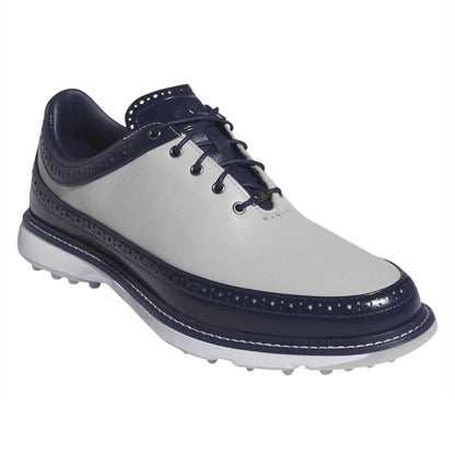 Grey - Front - Adidas Mens MC80 Leather Wing Tip Flat Spikeless Golf Shoes
