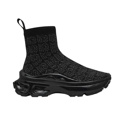 Black - Front - Steve Madden Womens-Ladies Flyby Glitter Sock Trainers