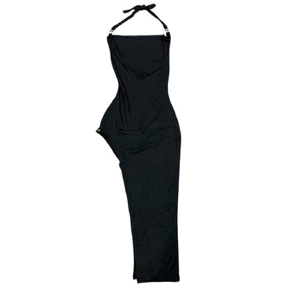 Black - Back - Honeyz Womens-Ladies Side Slit Maxi Dress