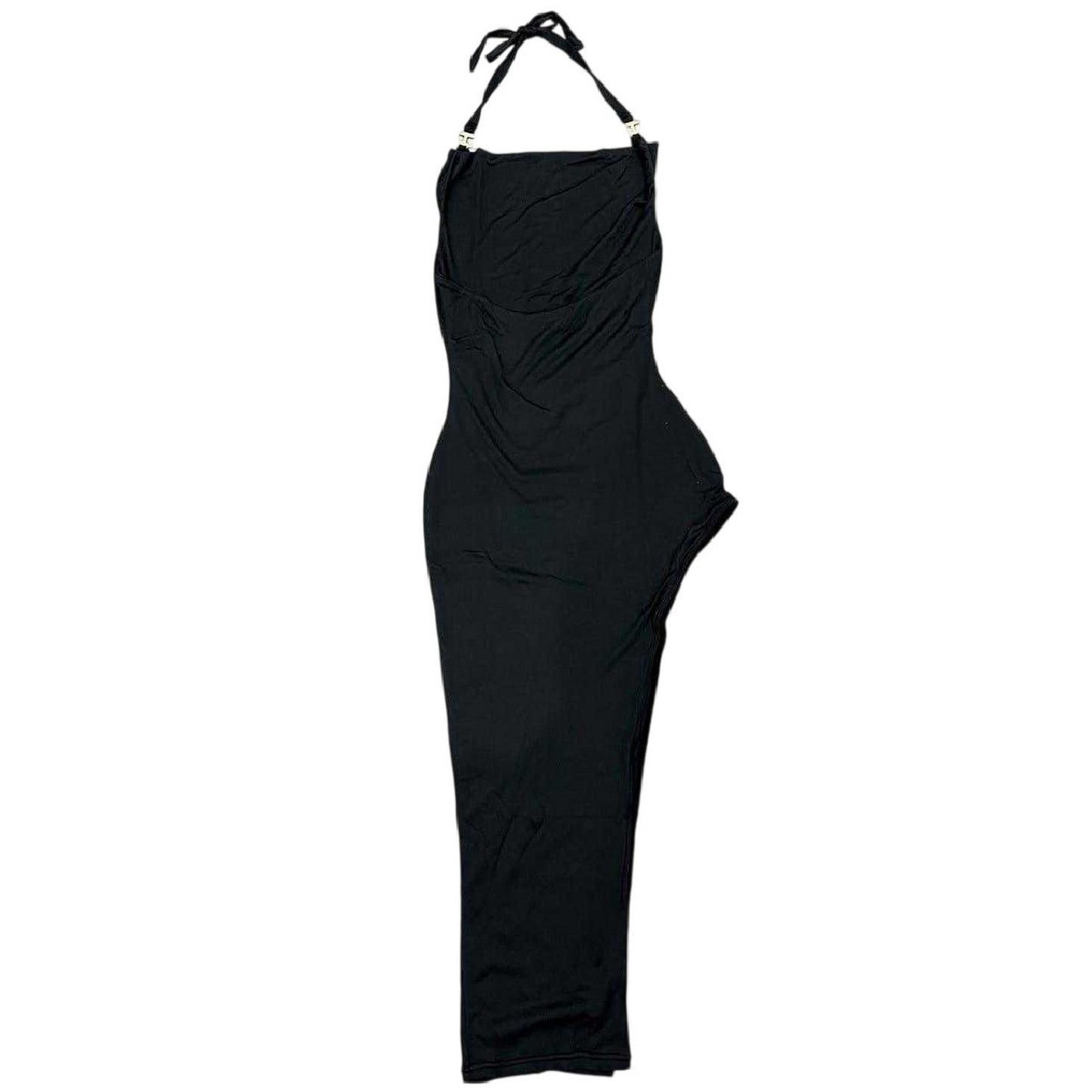 Black - Front - Honeyz Womens-Ladies Side Slit Maxi Dress