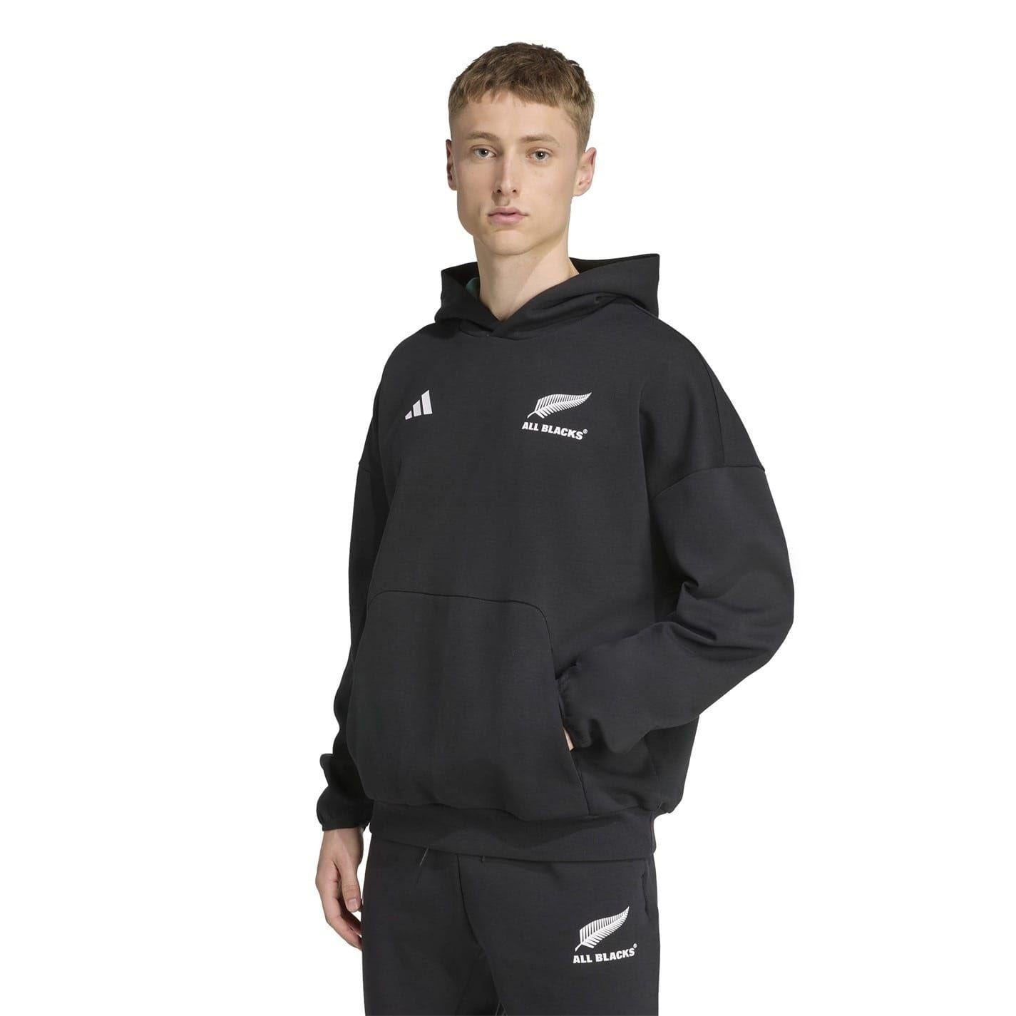 All Black - Pack Shot - Adidas Mens New Zealand All Blacks Presentation Hoodie