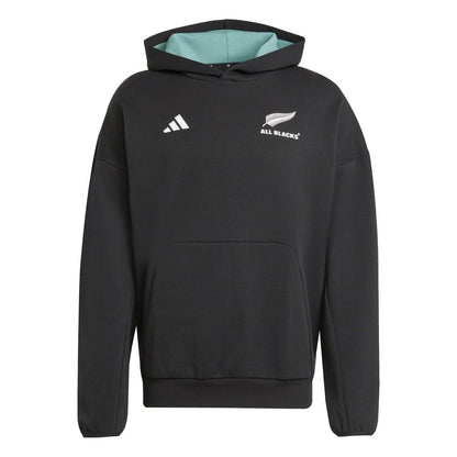 All Black - Front - Adidas Mens New Zealand All Blacks Presentation Hoodie