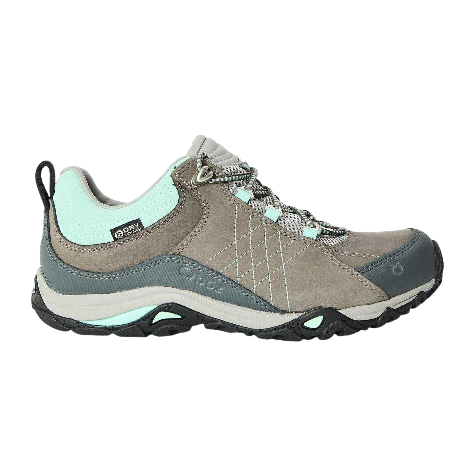 Grey-Beach - Back - Oboz Childrens-Kids Leather Waterproof Hiking Shoes