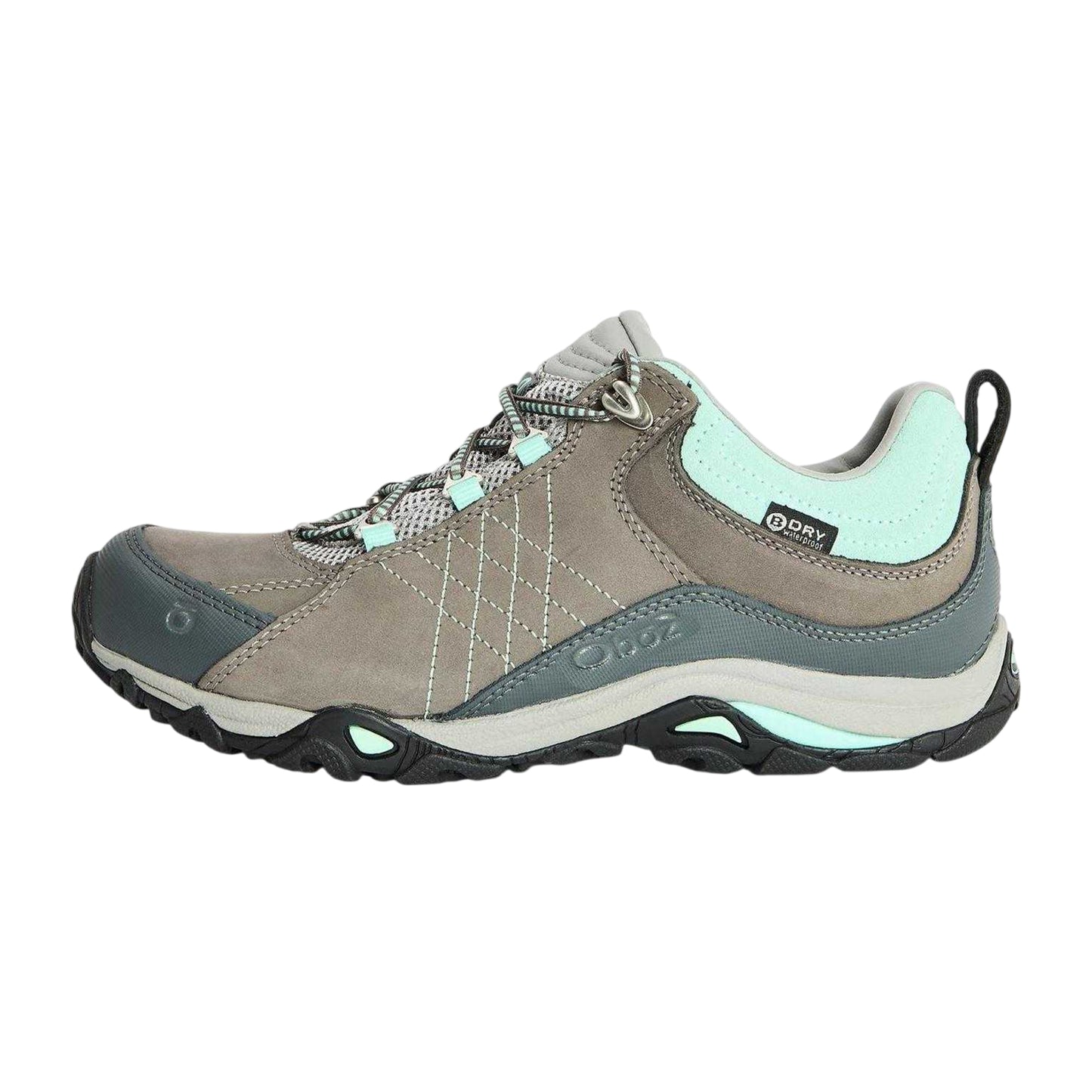 Grey-Beach - Front - Oboz Childrens-Kids Leather Waterproof Hiking Shoes