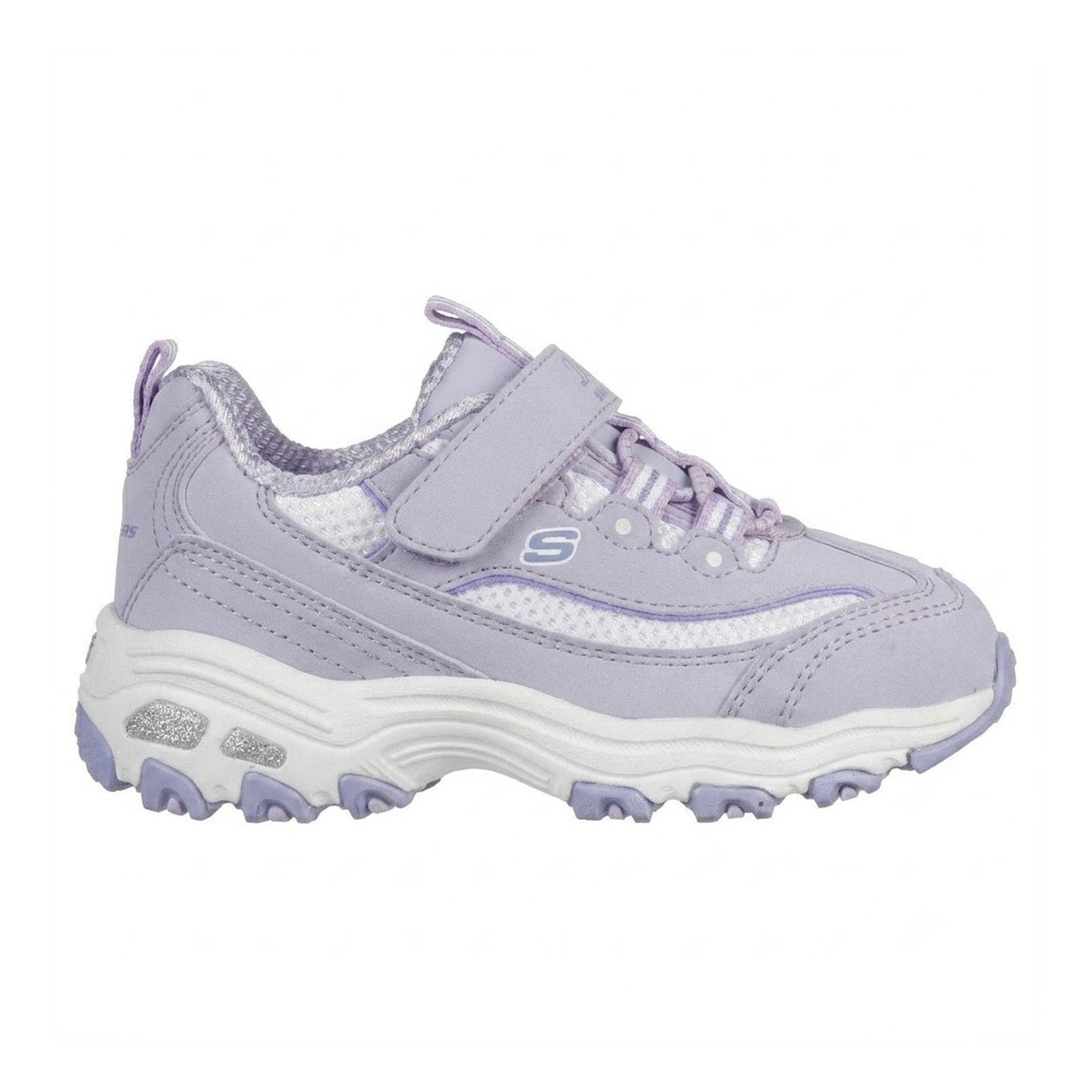 Lavender - Side - Skechers Childrens-Kids DLites Slip-on Trainers