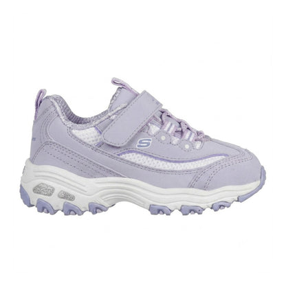Lavender - Side - Skechers Childrens-Kids DLites Slip-on Trainers
