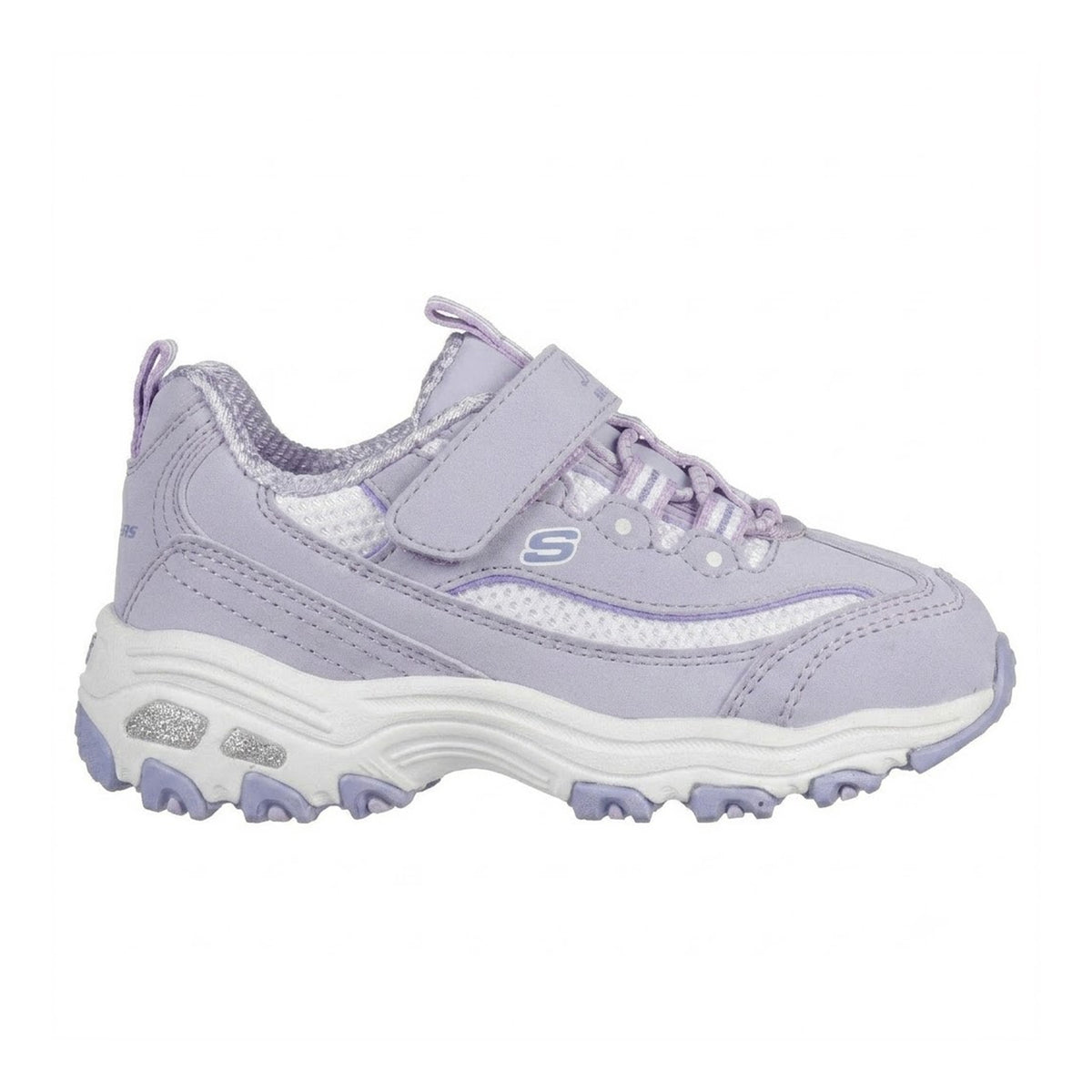 Lavender - Side - Skechers Childrens-Kids DLites Slip-on Trainers