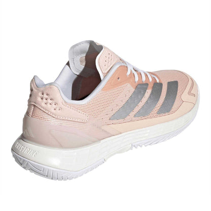 Pink - Back - Adidas Womens-Ladies Defiant Speed 2 3 Stripes Tennis Shoes