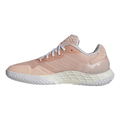 Pink - Side - Adidas Womens-Ladies Defiant Speed 2 3 Stripes Tennis Shoes