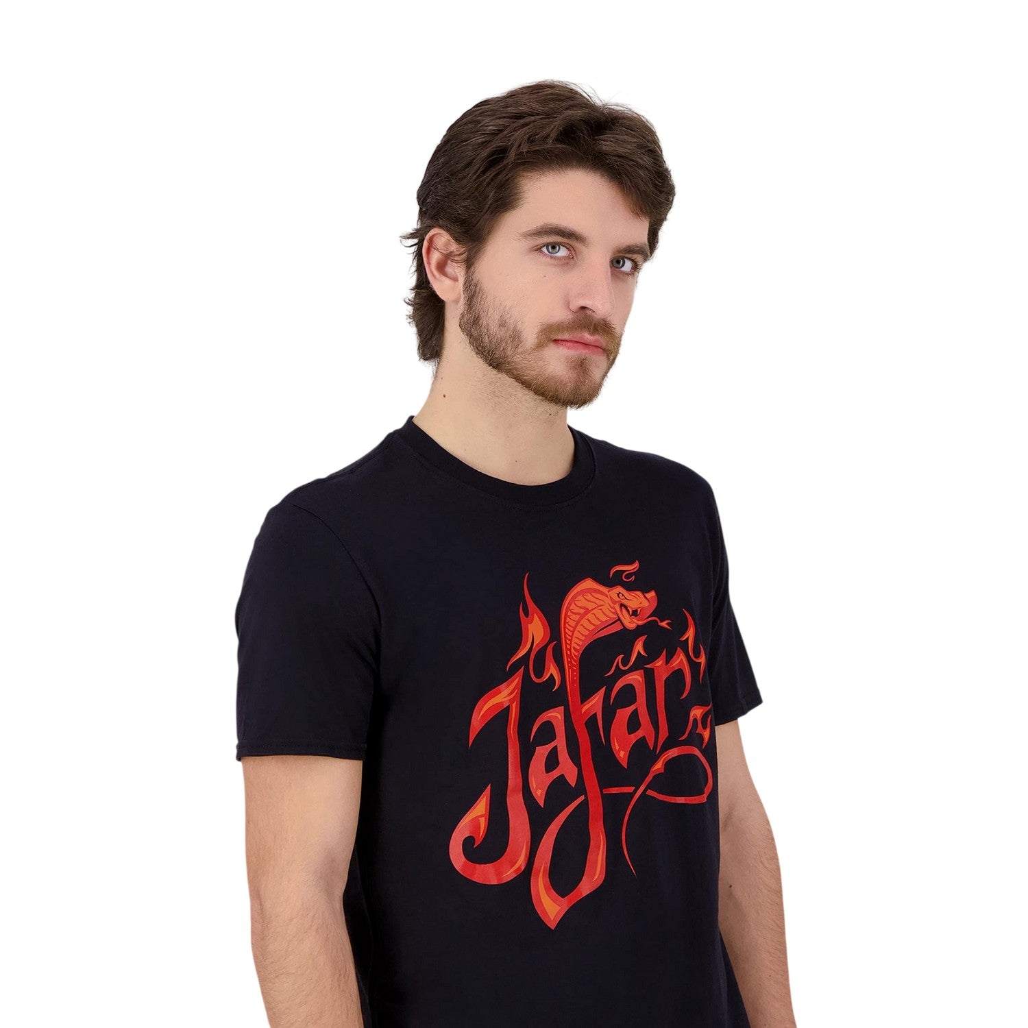 Black - Side - Aladdin Mens Jafar Crew Neck T-Shirt
