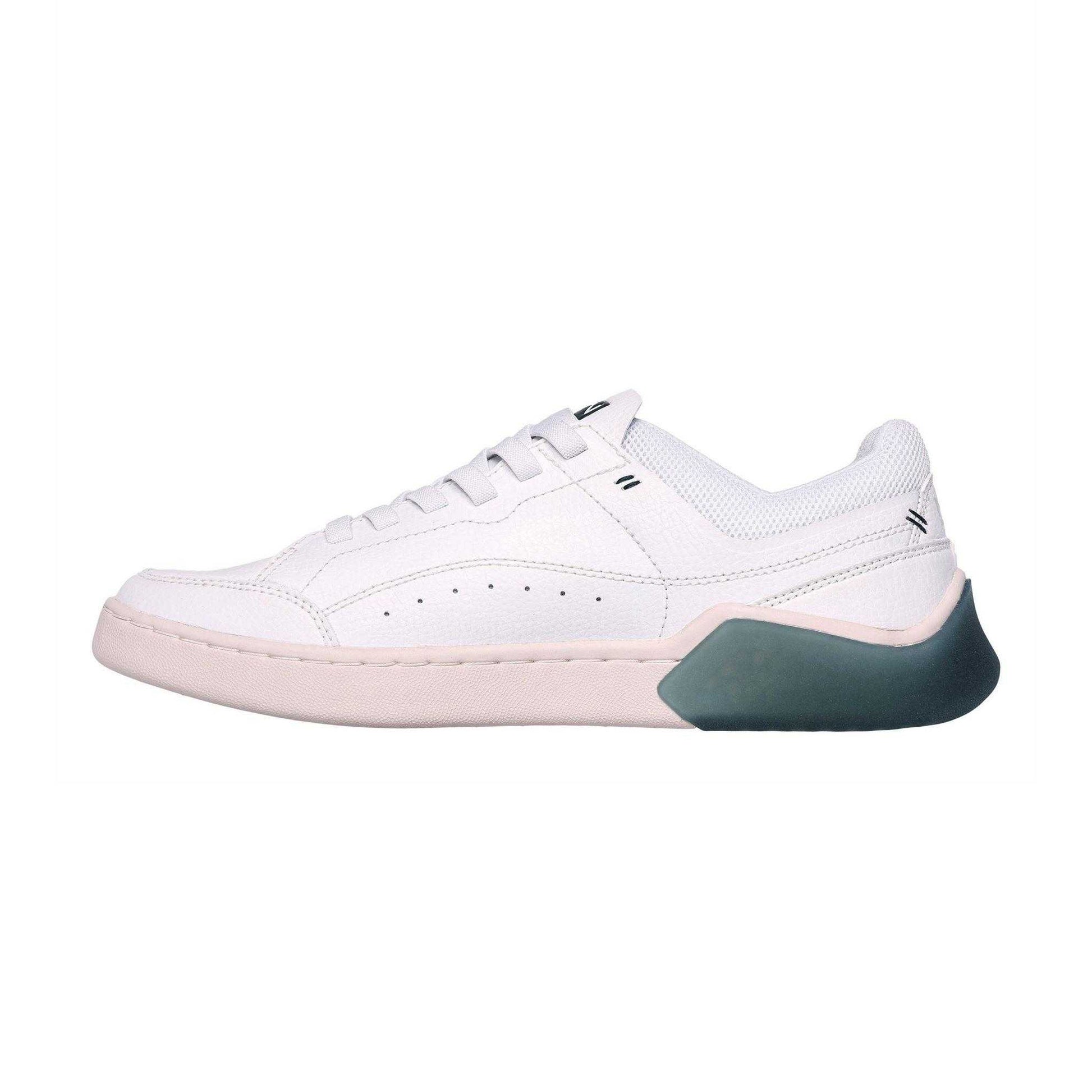 White-Green - Back - Skechers Unisex Adult Cup Classic Leather Low Cut Trainers