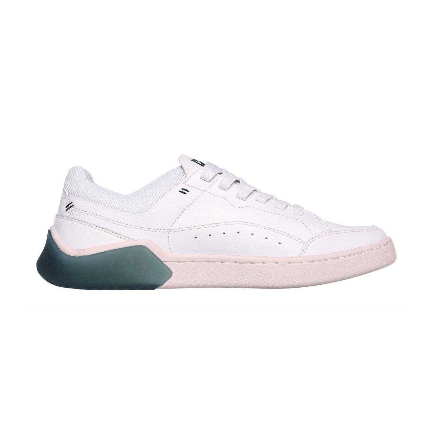 White-Green - Side - Skechers Unisex Adult Cup Classic Leather Low Cut Trainers