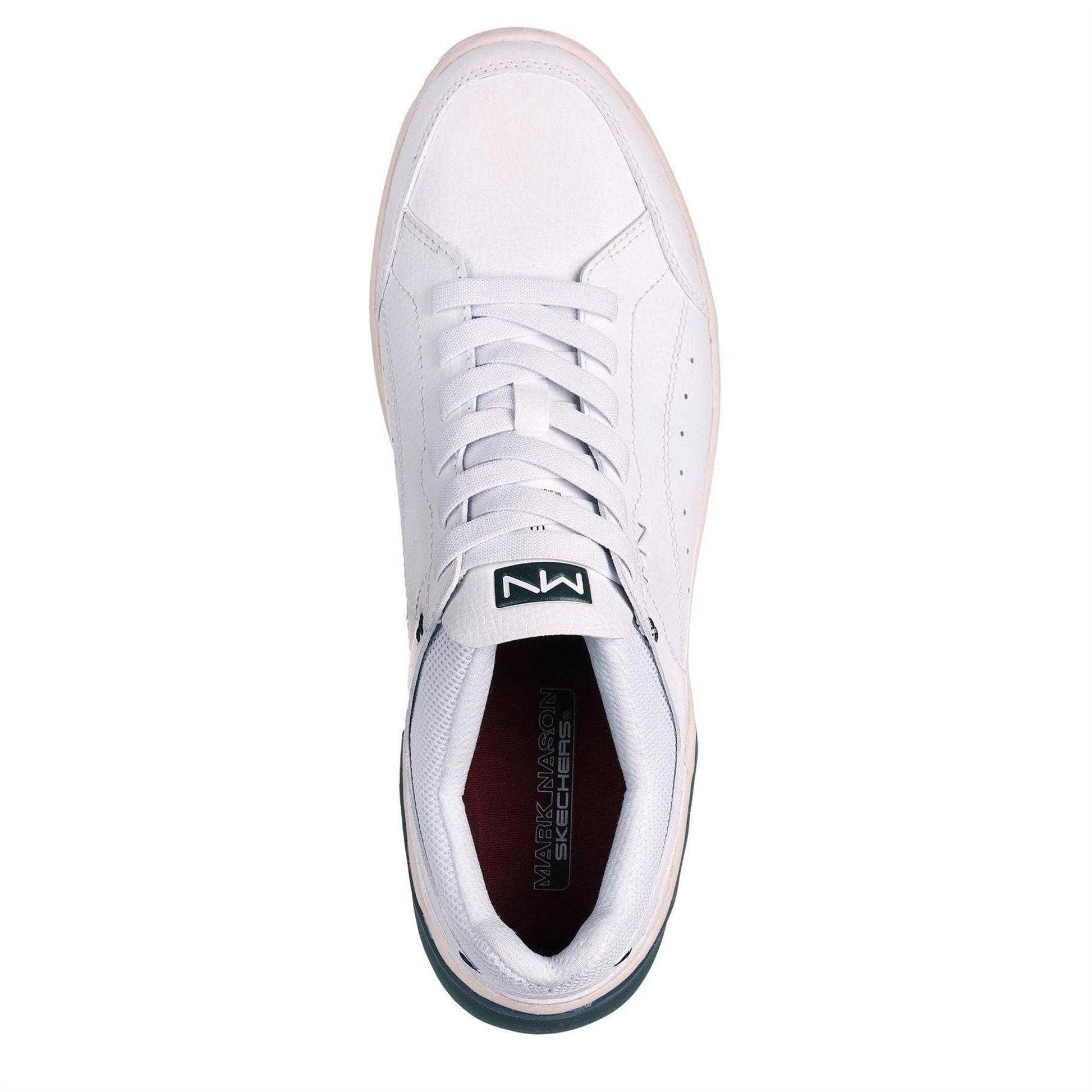 White-Green - Lifestyle - Skechers Unisex Adult Cup Classic Leather Low Cut Trainers