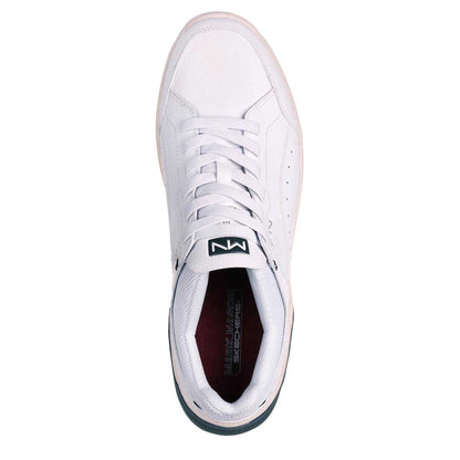 White-Green - Lifestyle - Skechers Unisex Adult Cup Classic Leather Low Cut Trainers