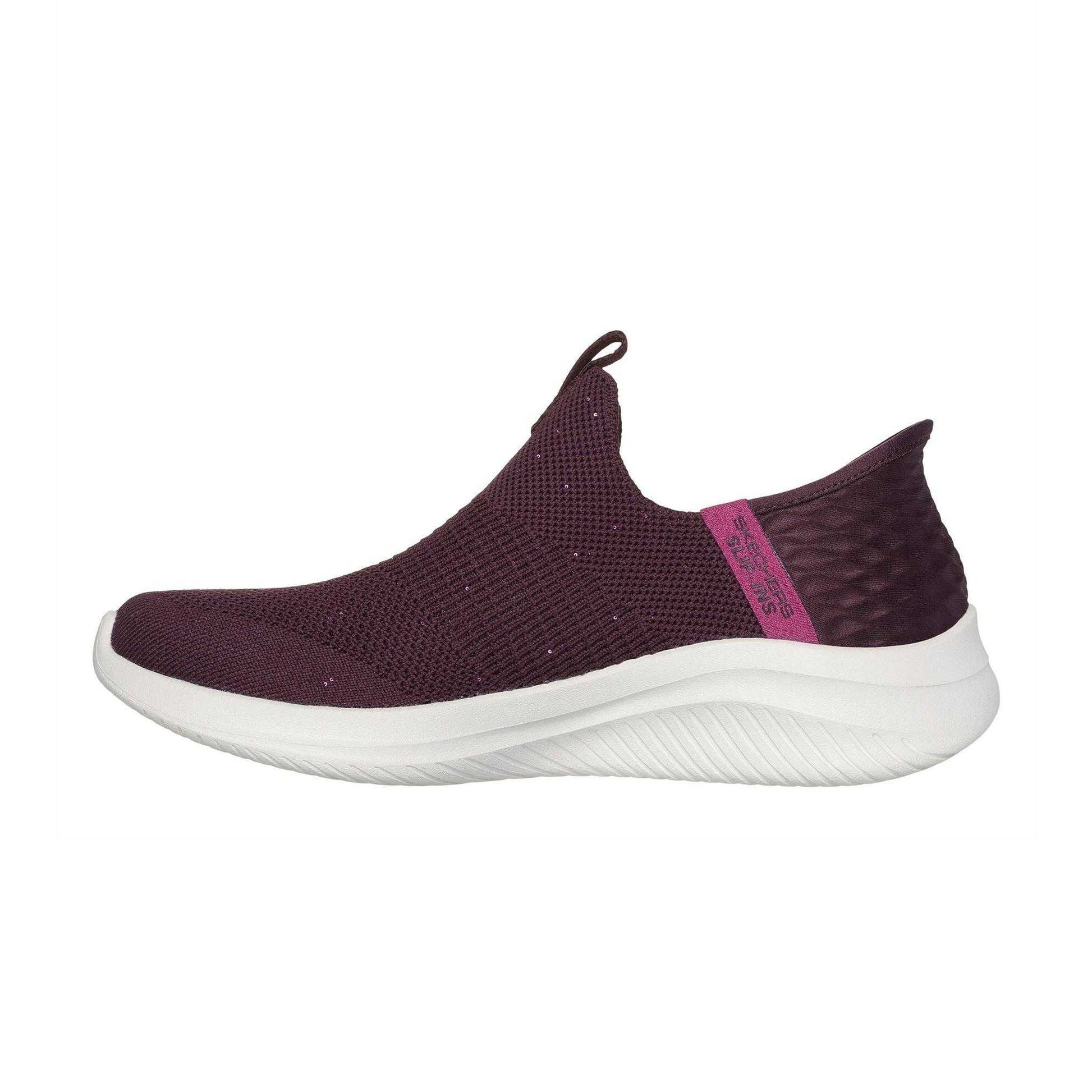 Wine - Back - Skechers Womens-Ladies Ultra Flex 3.0 Slip-on Trainers
