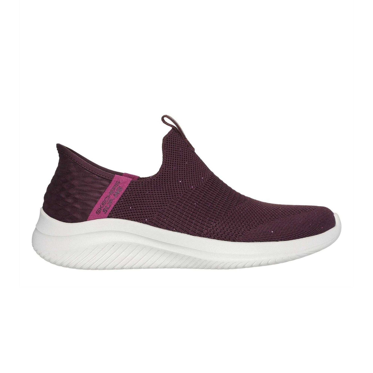 Wine - Side - Skechers Womens-Ladies Ultra Flex 3.0 Slip-on Trainers