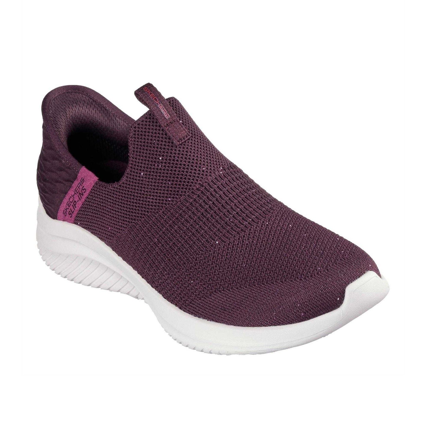 Wine - Front - Skechers Womens-Ladies Ultra Flex 3.0 Slip-on Trainers