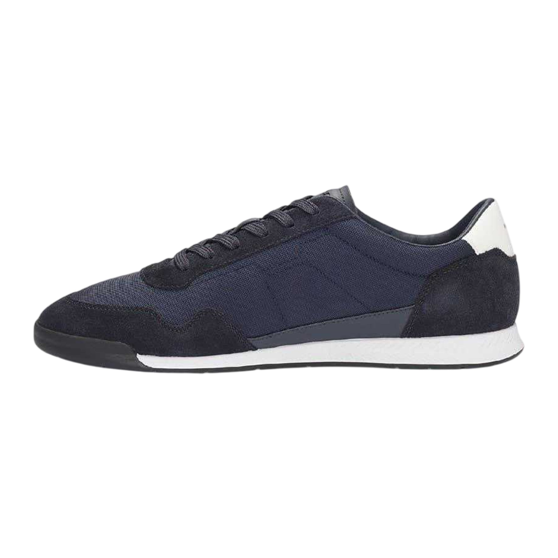 Dark Blue - Side - Boss Mens Titanium SL Suede Trainers