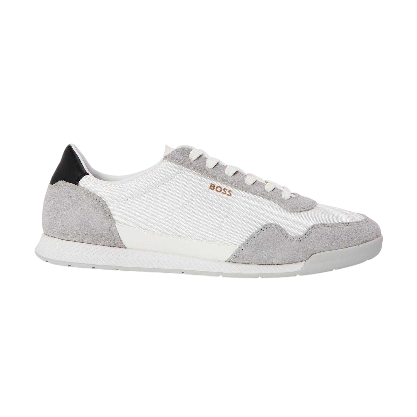 White - Front - Boss Mens Titanium SL Suede Trainers