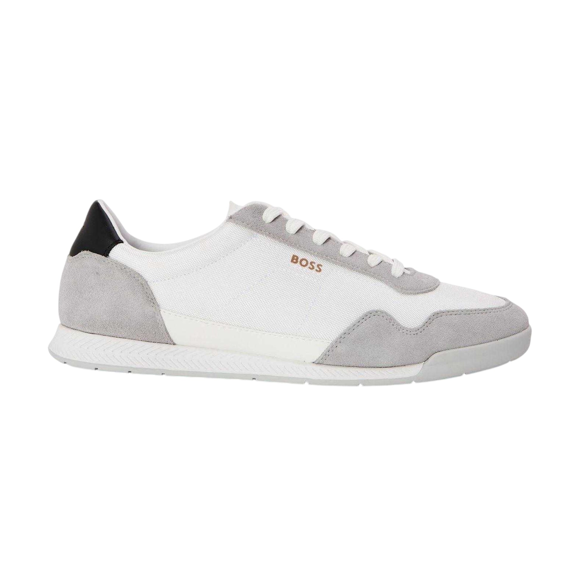 White - Front - Boss Mens Titanium SL Suede Trainers