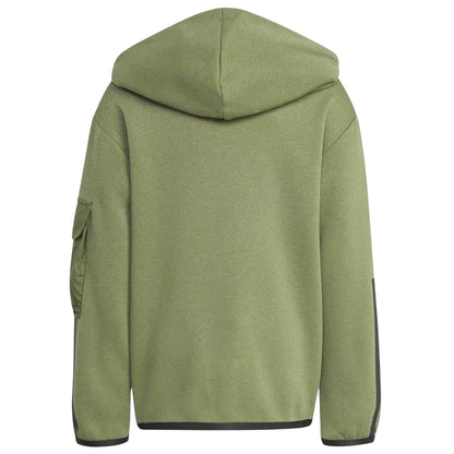 Khaki Green - Back - Adidas Childrens-Kids Utility Hoodie