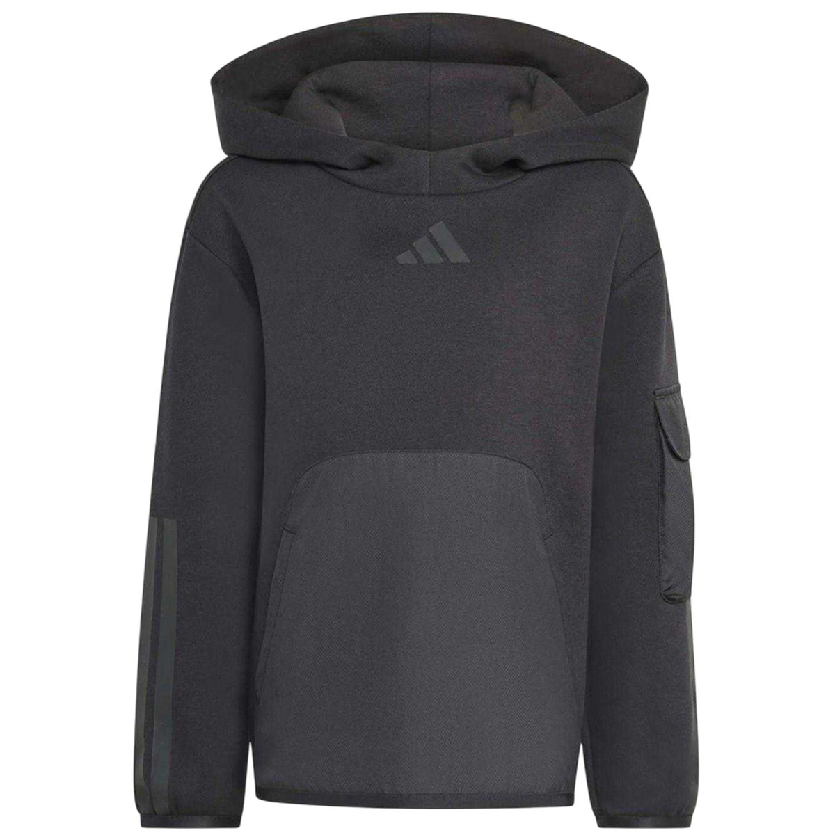Black - Front - Adidas Childrens-Kids Utility Hoodie