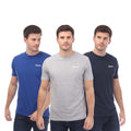Navy-Grey-Blue - Front - Bench Mens Beau T-Shirt (Pack of 3)