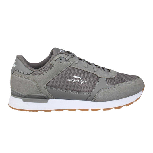 Grey - Front - Slazenger Mens Alford Low Cut Trainers