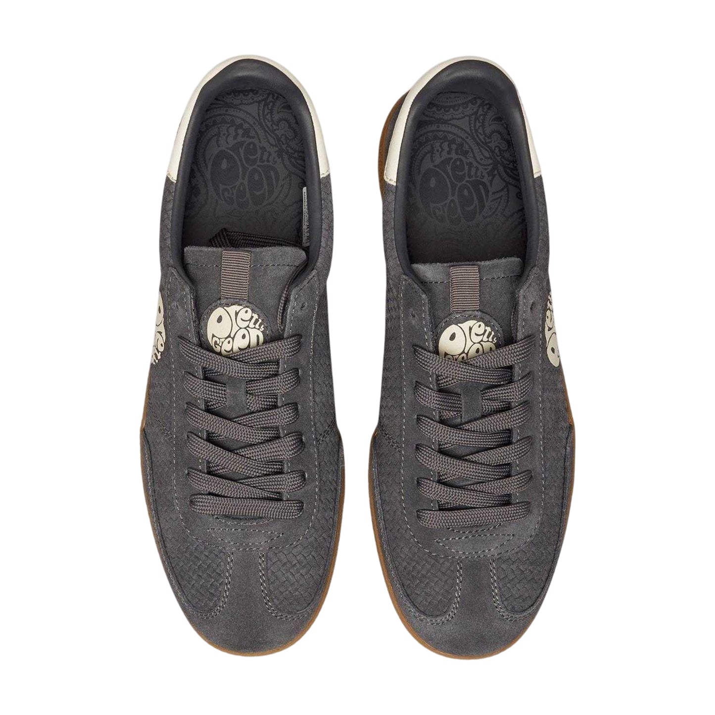 Grey - Back - Pretty Green Mens Ramblas Suede Trainers