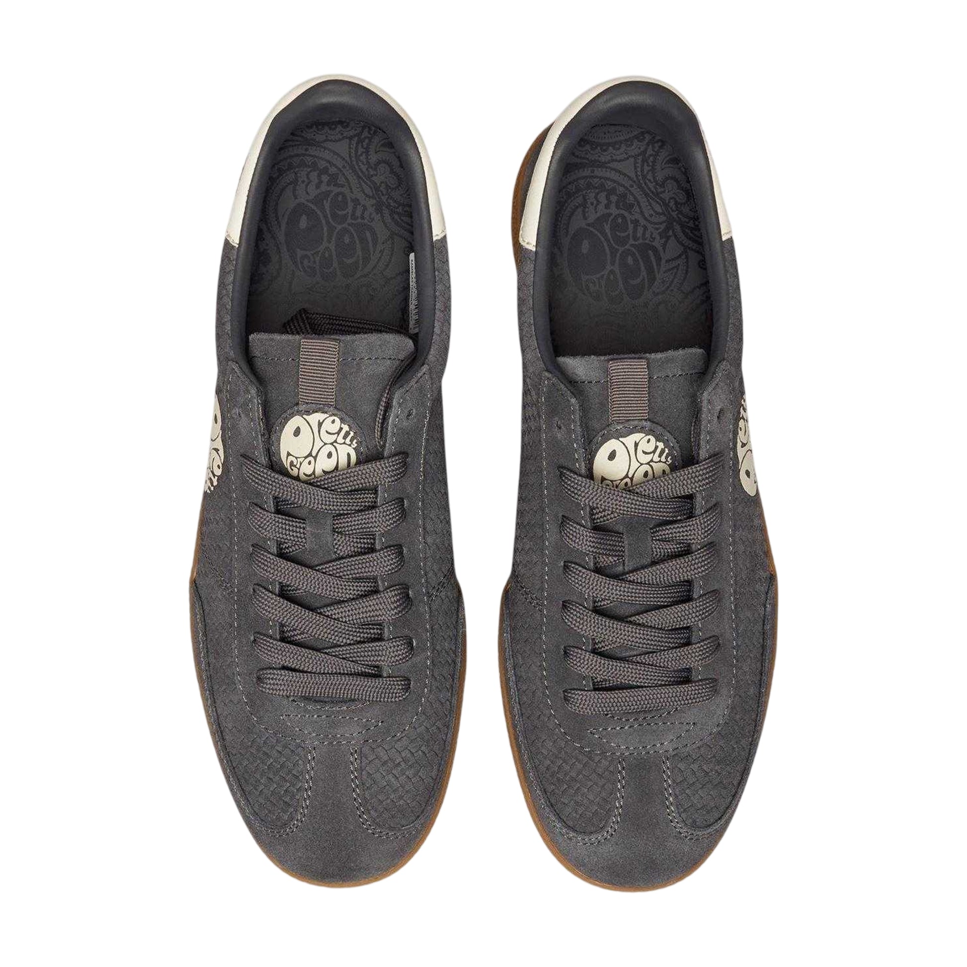 Grey - Back - Pretty Green Mens Ramblas Suede Trainers