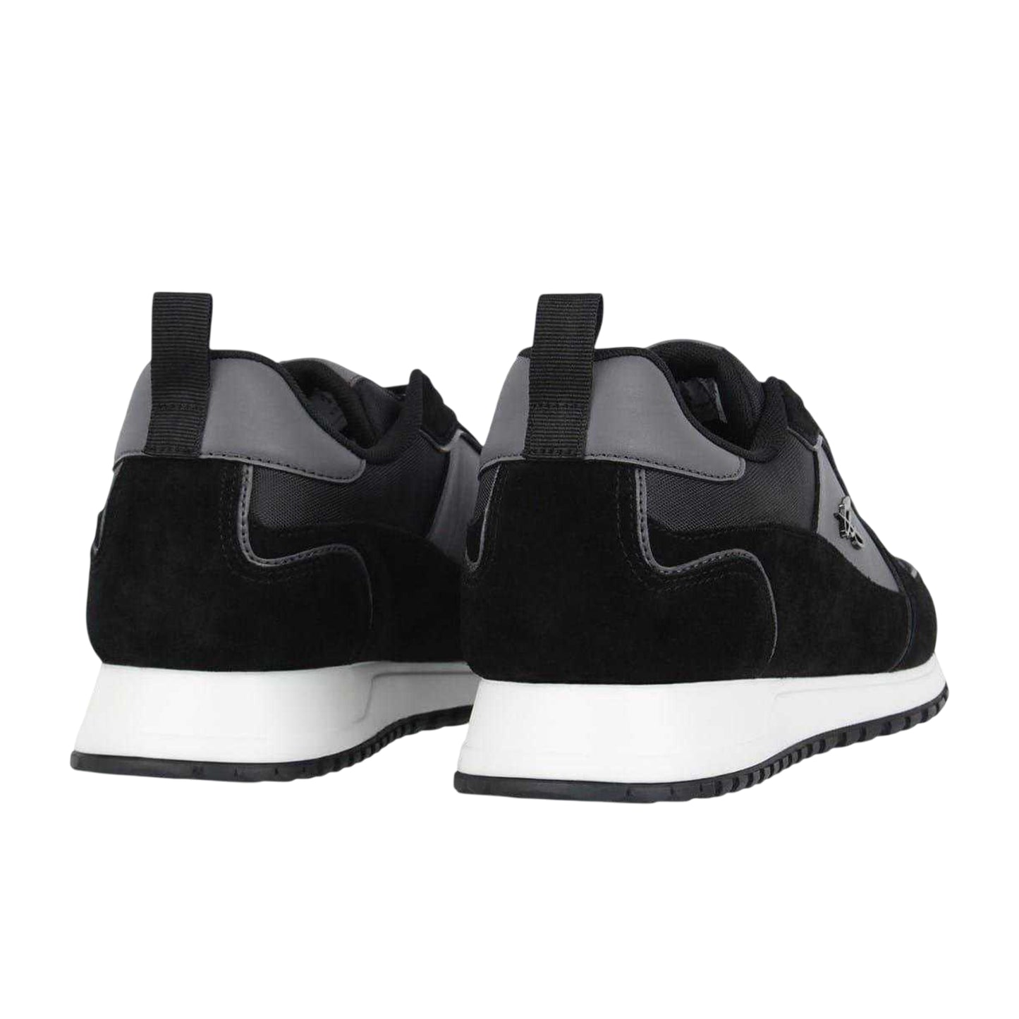Black - Back - Loyalti Mens Leather Low Cut Trainers