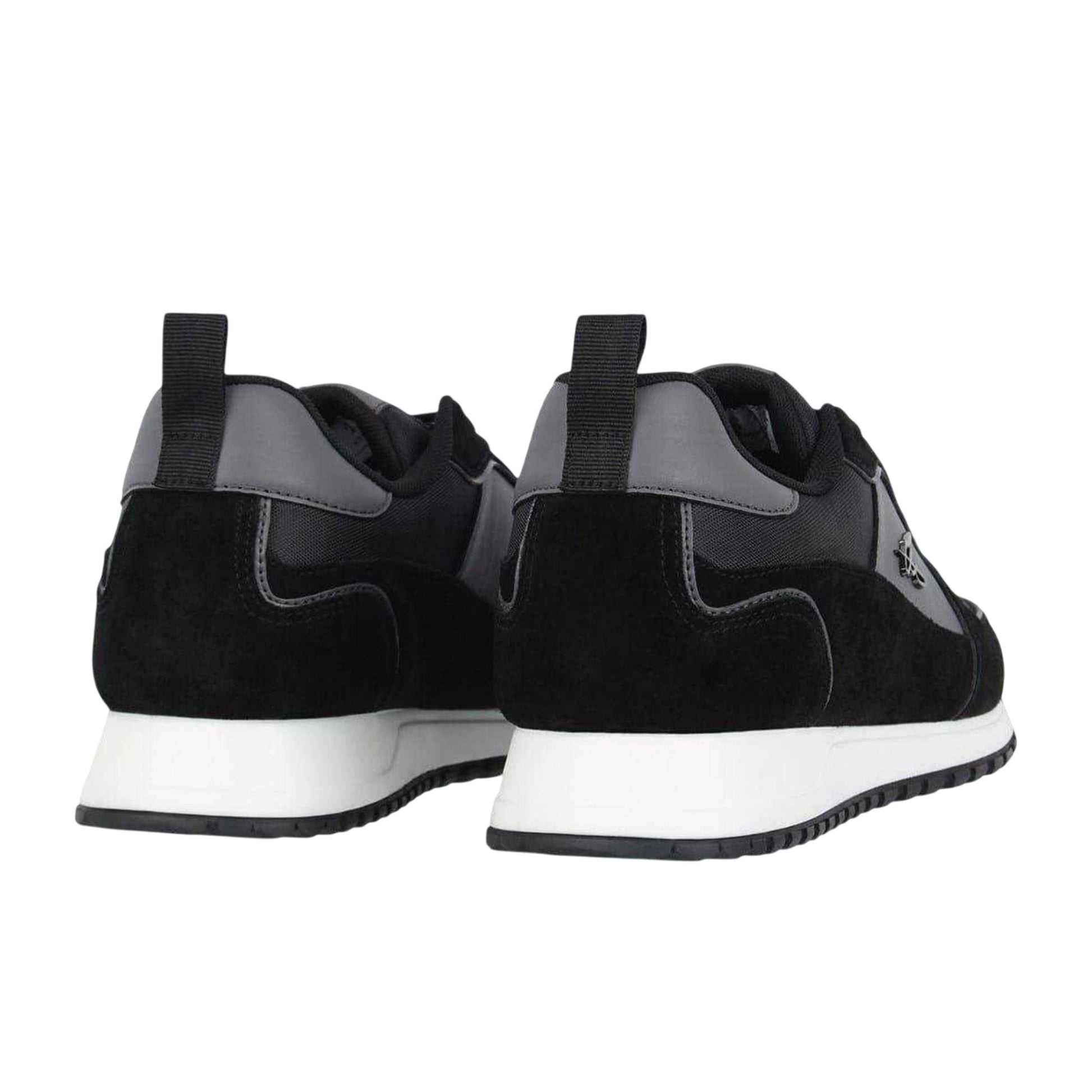 Black - Back - Loyalti Mens Leather Low Cut Trainers