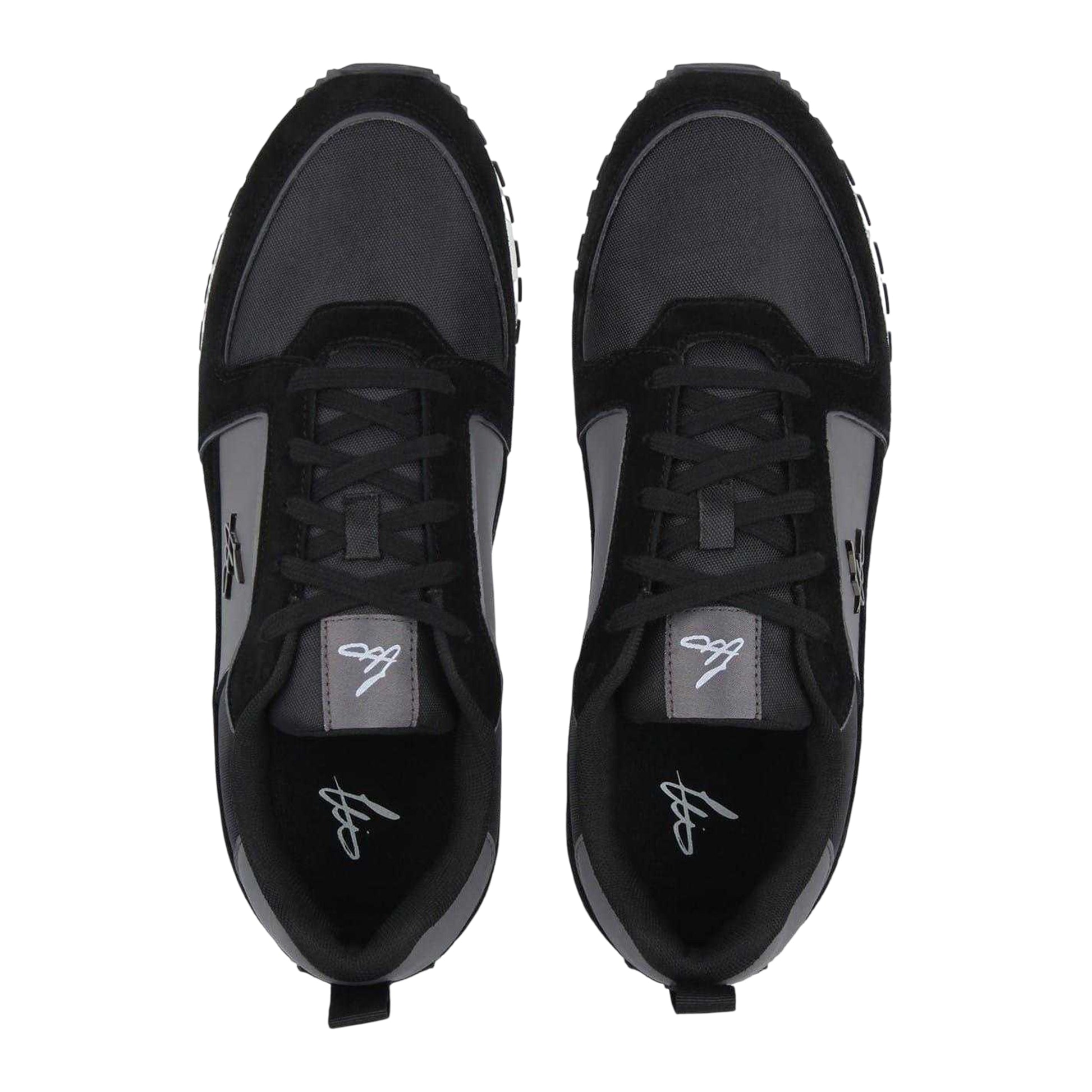Black - Lifestyle - Loyalti Mens Leather Low Cut Trainers