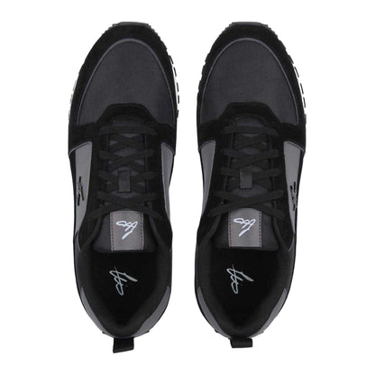 Black - Lifestyle - Loyalti Mens Leather Low Cut Trainers